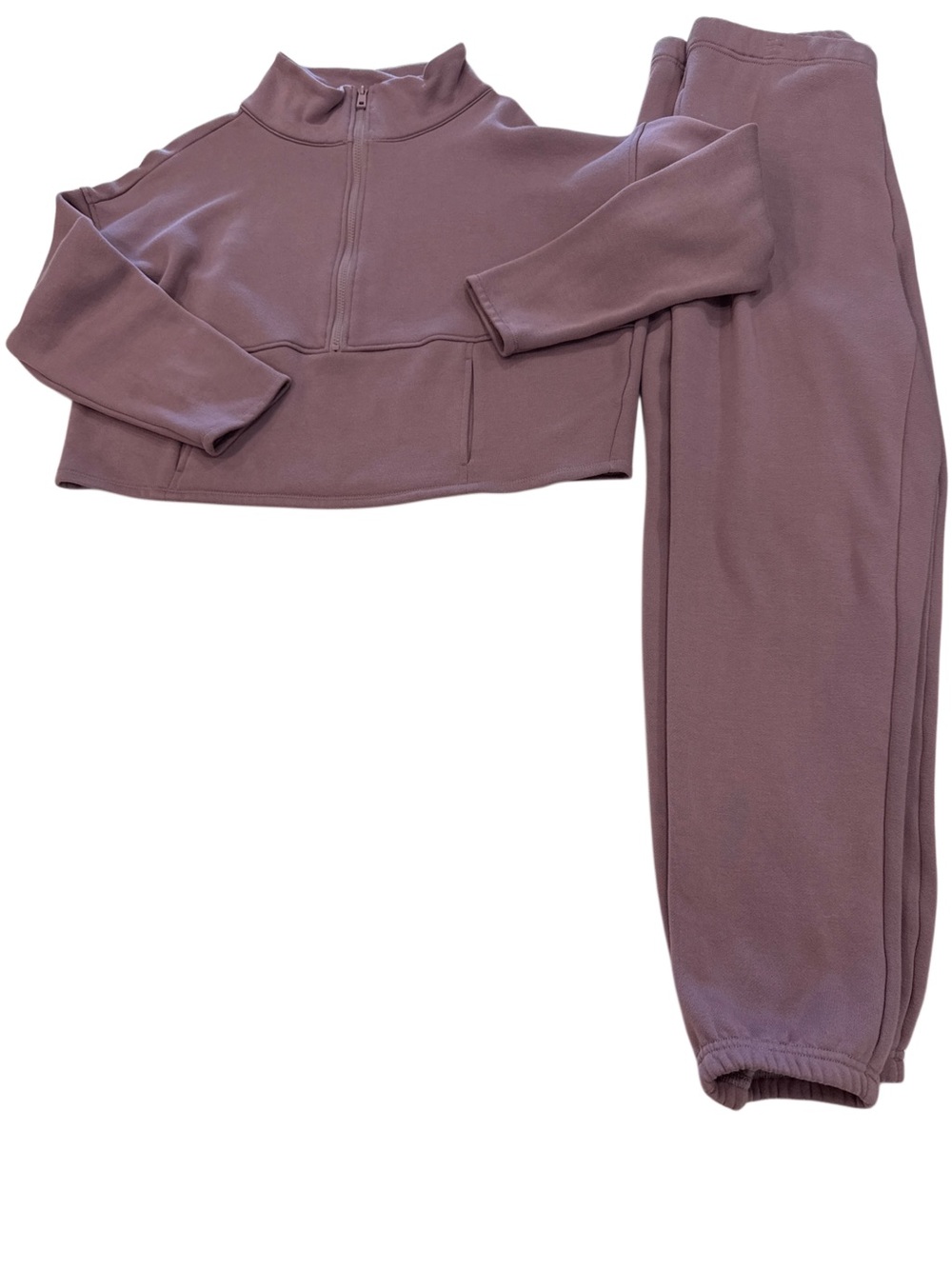 Kindred Braverly Women's Nursing/breastfeedMauve Half-Zip Sweatshirt & Joggers